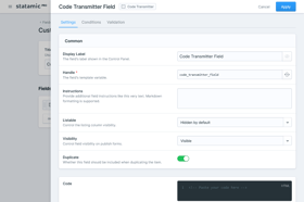 Statamic Code Transmitter Screenshot 2