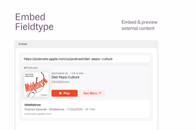 Embed Fieldtype Screenshot 1