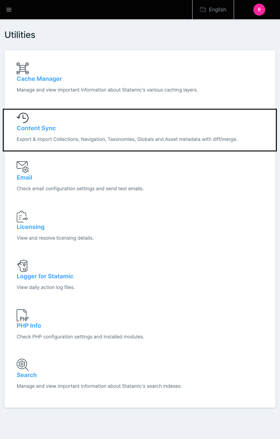 Statamic Content Sync (UI + Diff) Screenshot 1