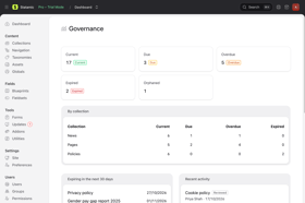 Content Governance Screenshot 2
