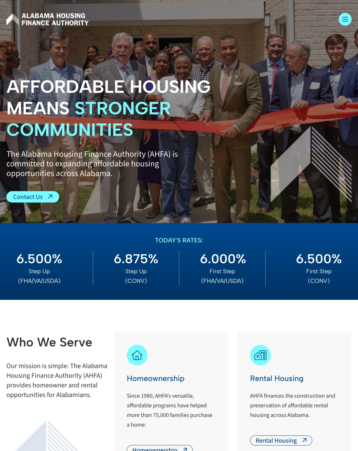Screenshot of Alabama Housing Finance Authority