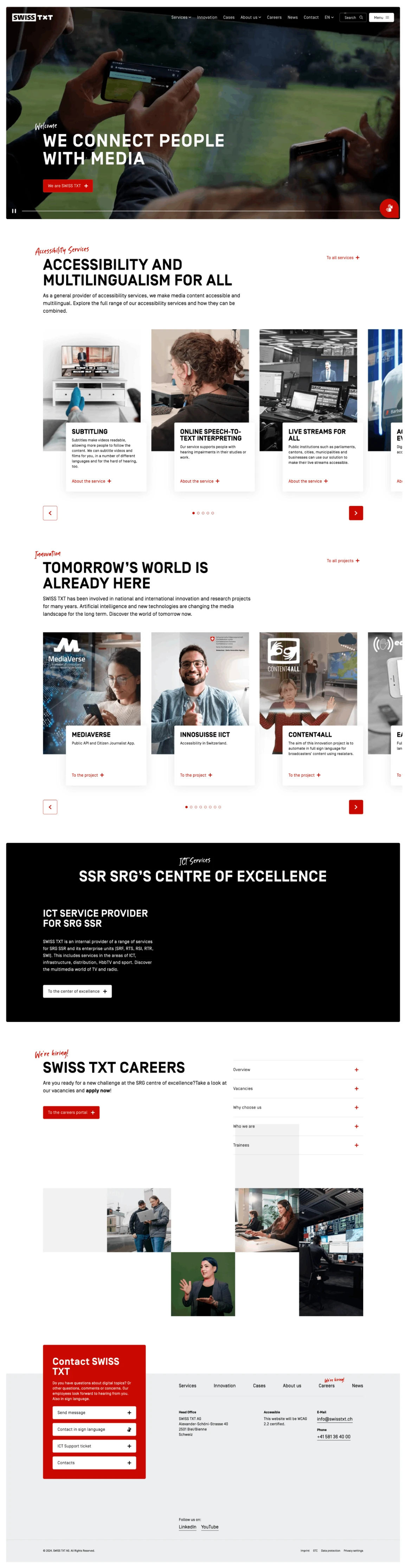 Screenshot of SWISS TXT