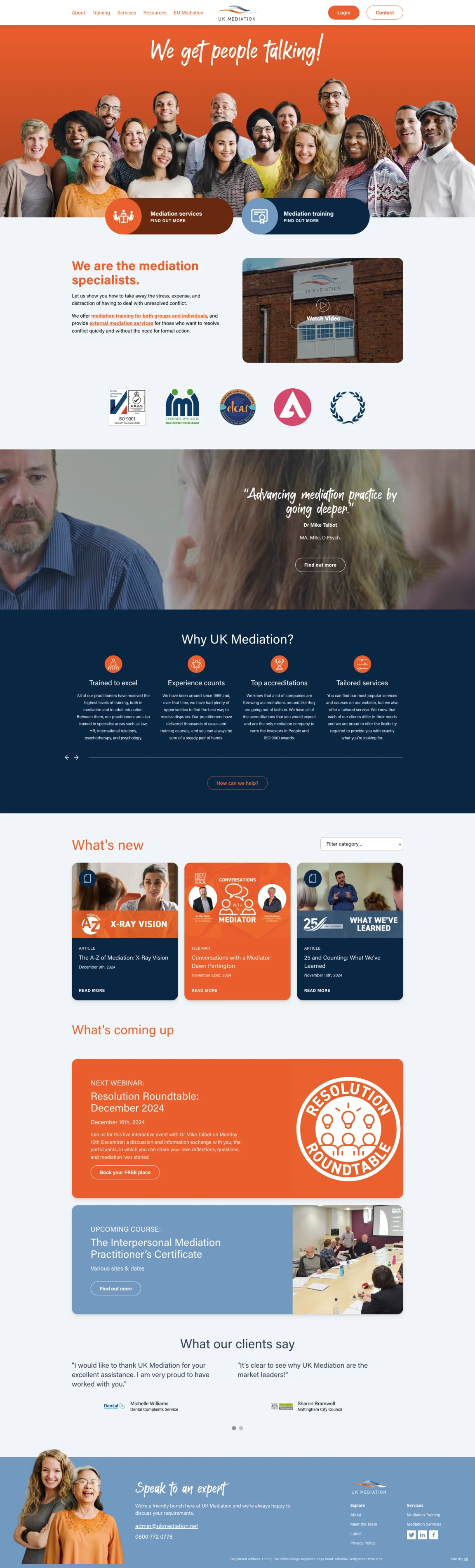 Screenshot of UK Mediation