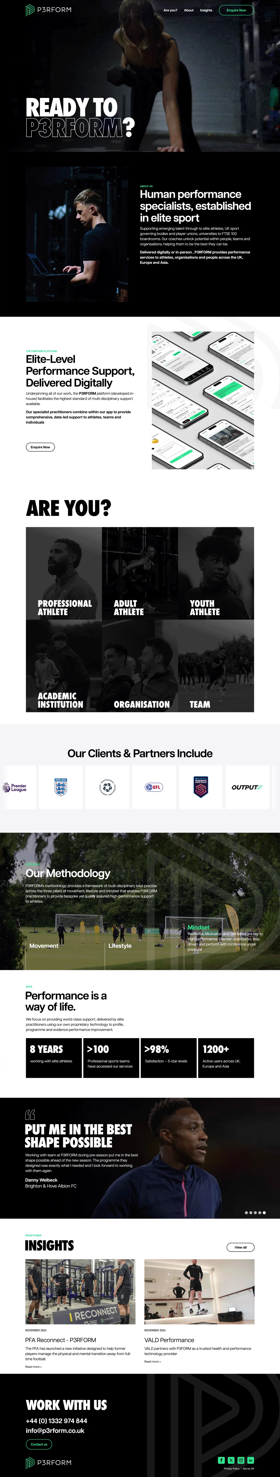 Screenshot of P3rform