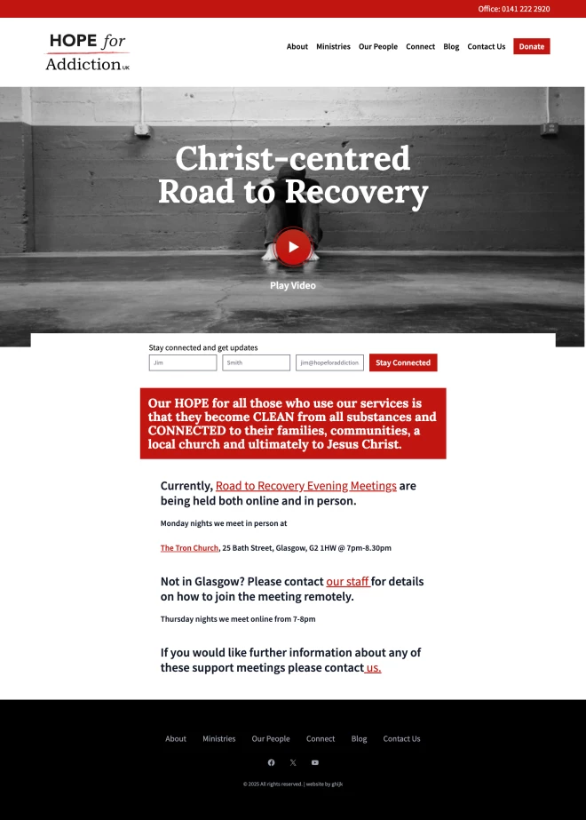 Screenshot of Hope for Addiction