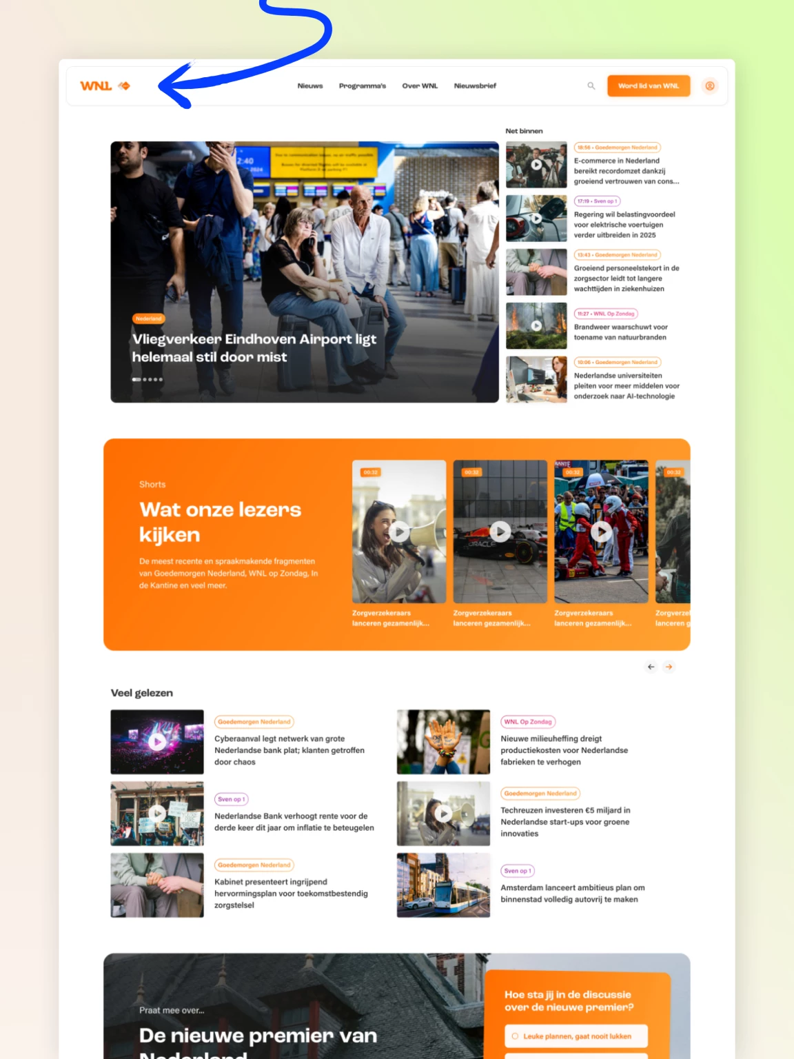 Screenshot of Omroep WNL