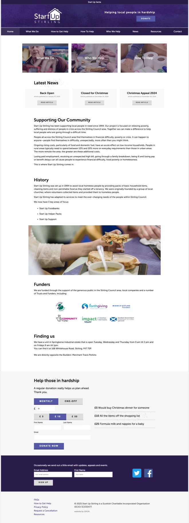 Screenshot of Start Up Stirling