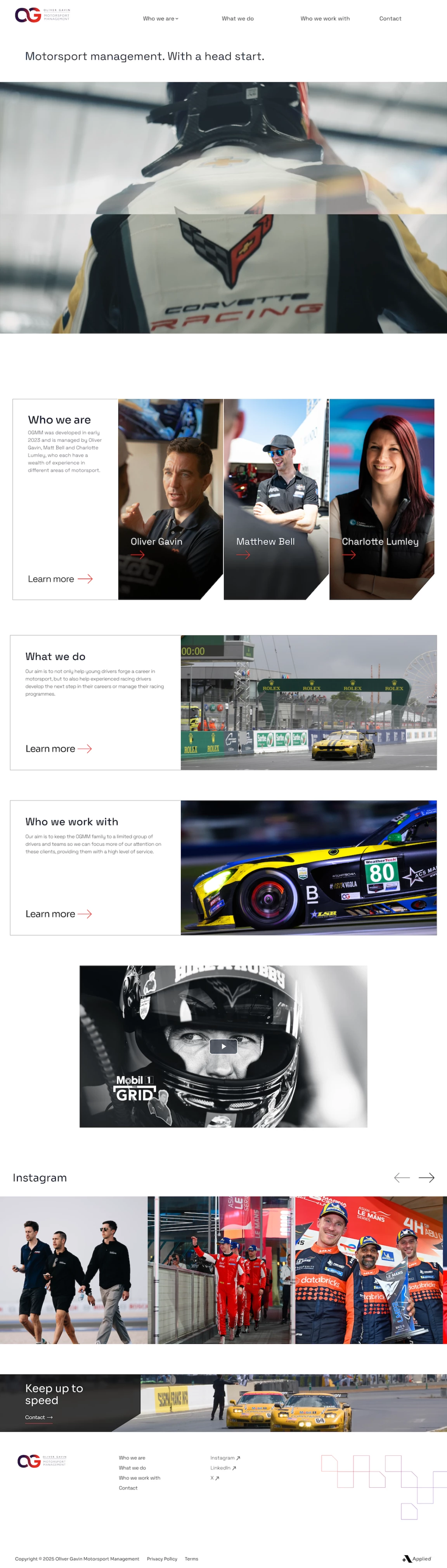 Screenshot of Oliver Gavin Motorsport Management