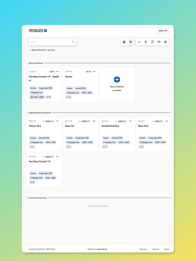 Screenshot of Pestalozzi Stahltechnik AG