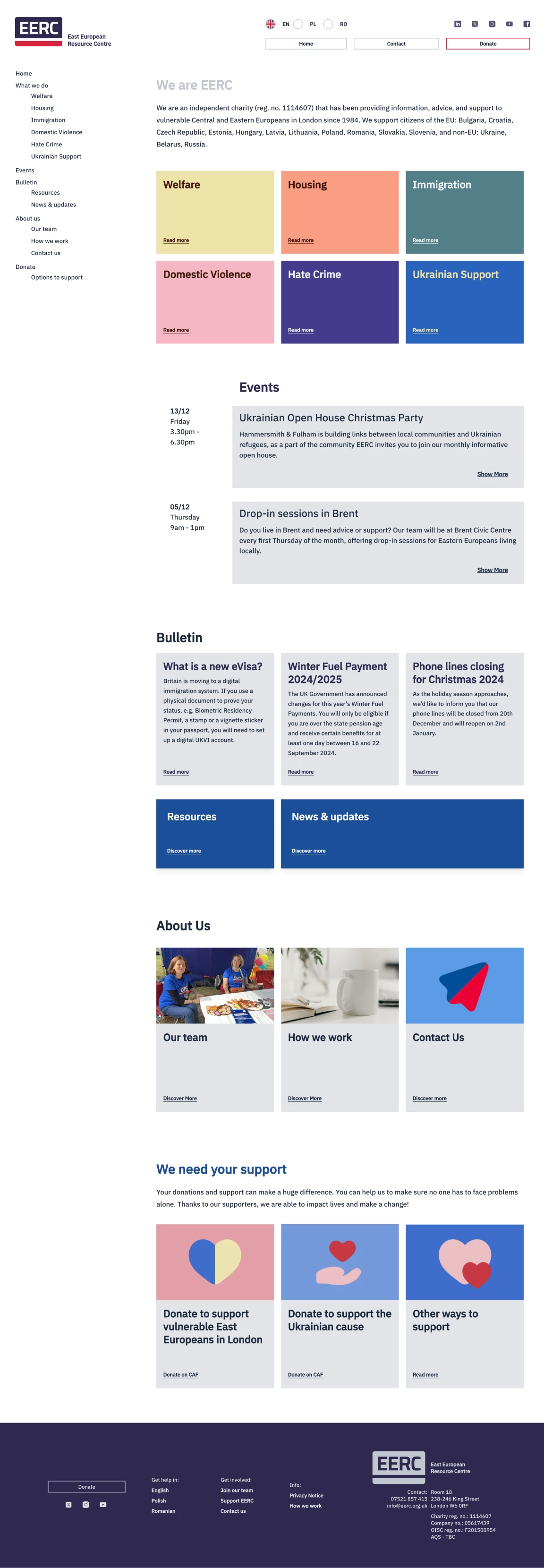 Screenshot of East European Resource Centre