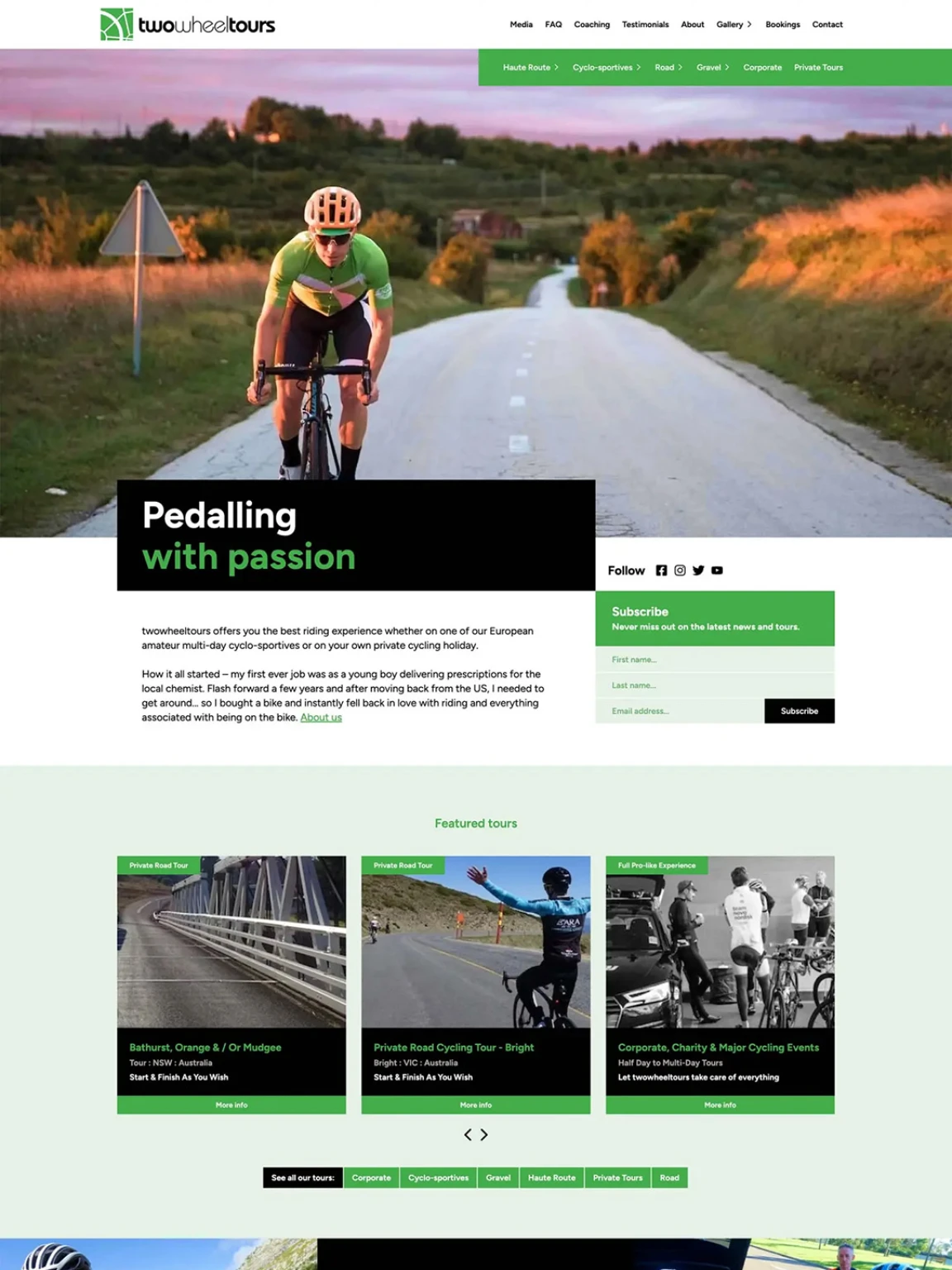 Screenshot of Two Wheel Tours