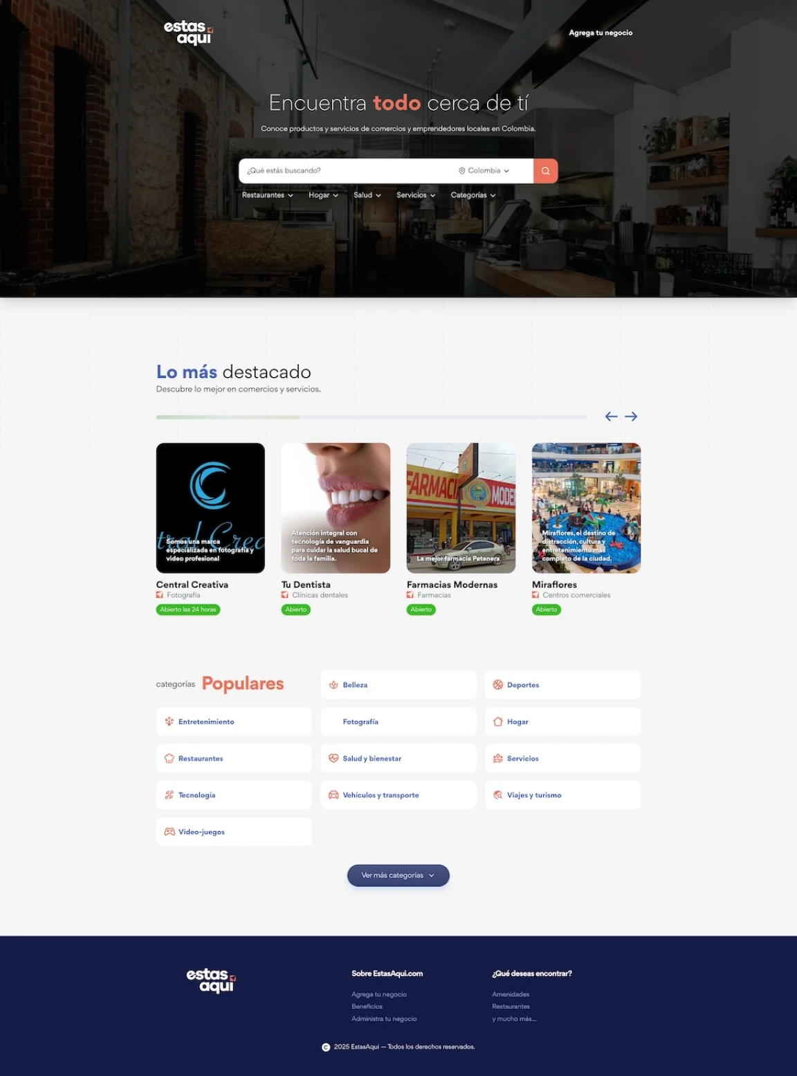Screenshot of EstasAqui