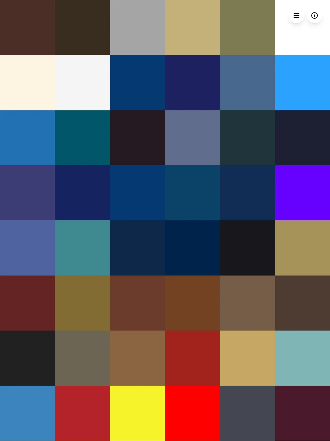 Screenshot of 48/174 · Couleurs trouvées dans l'œuvre de Nicolas Bouvier