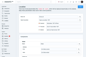 Localize - Update i18n files in Statamic Screenshot 1