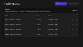Statamic Content Backup Screenshot 2