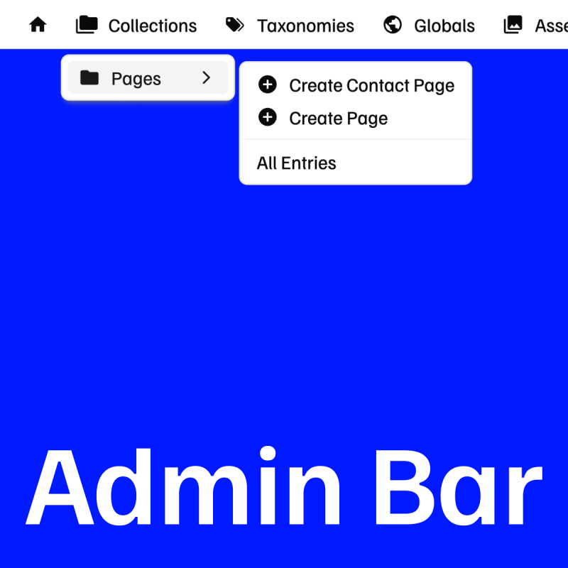 Admin Bar Screenshot