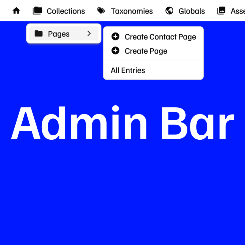 Admin Bar Screenshot