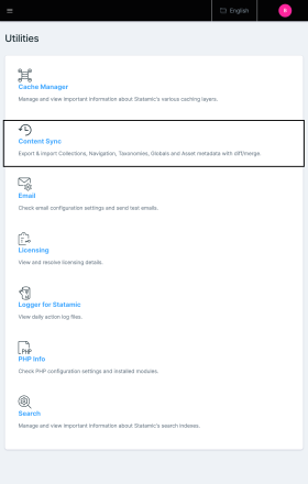 Statamic Content Sync (UI + Diff) Screenshot 1