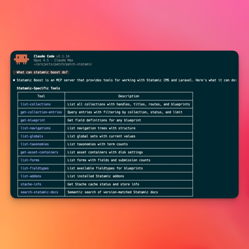 Statamic Boost Screenshot