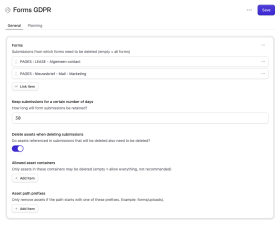 GDPR Form submission purge Screenshot 1