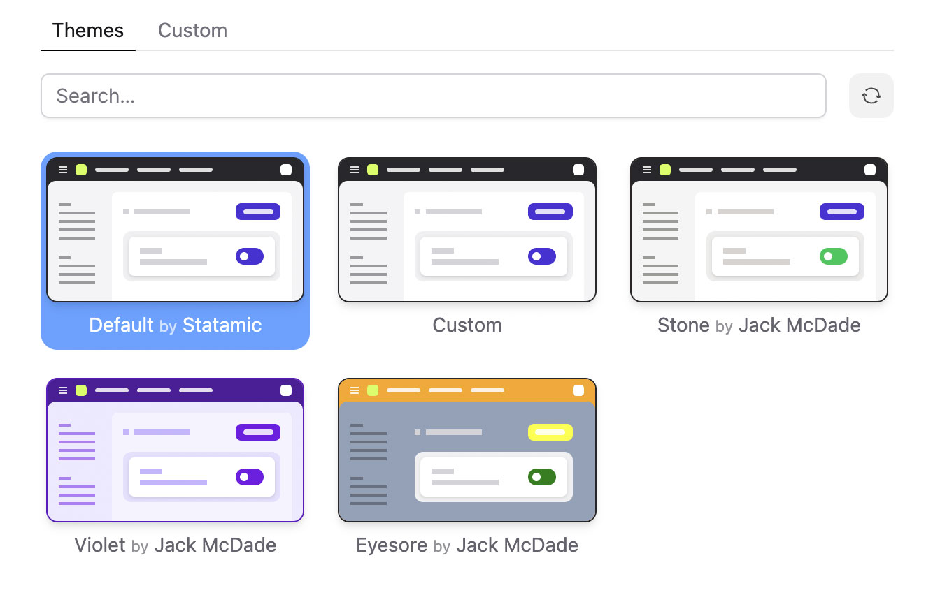 Statamic 6 CP Theme Picker