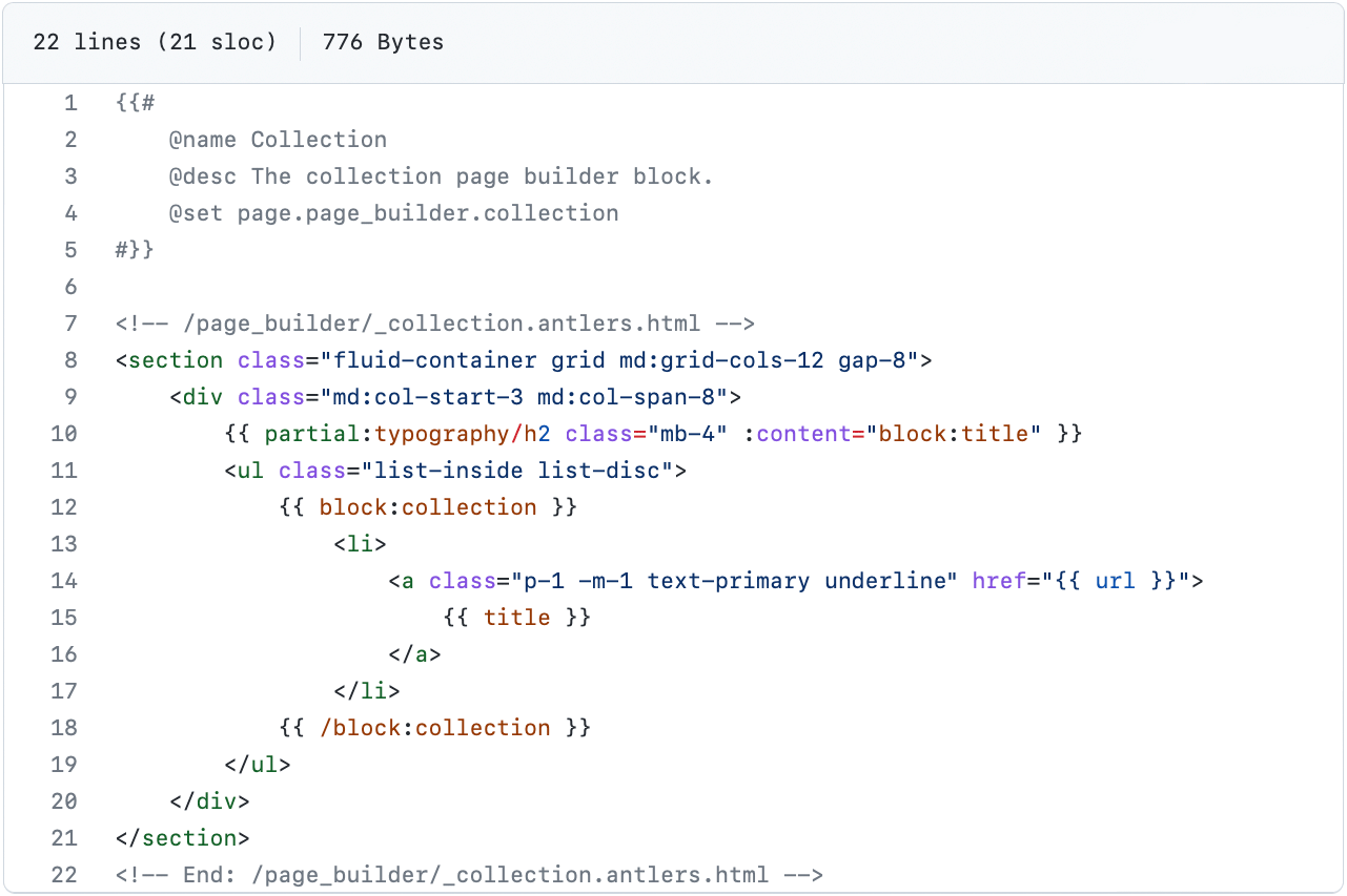 Antlers syntax highlighting on GitHub in action