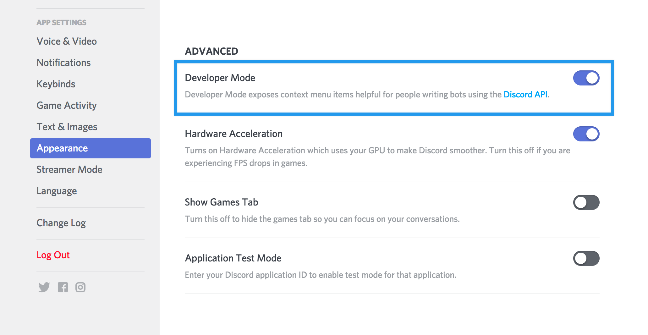 Discord Developer Mode