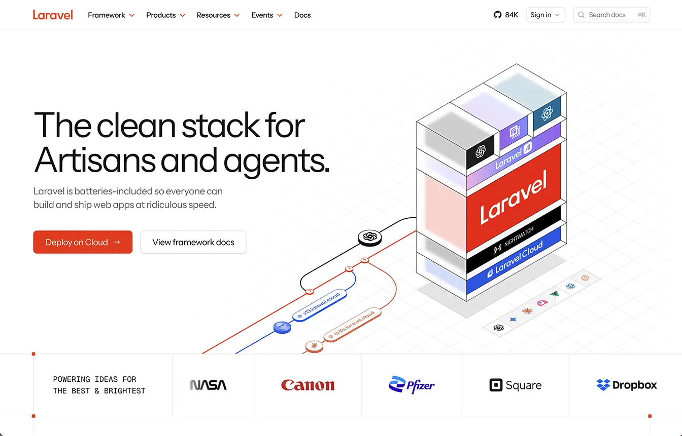 Laravel.com Runs on Statamic