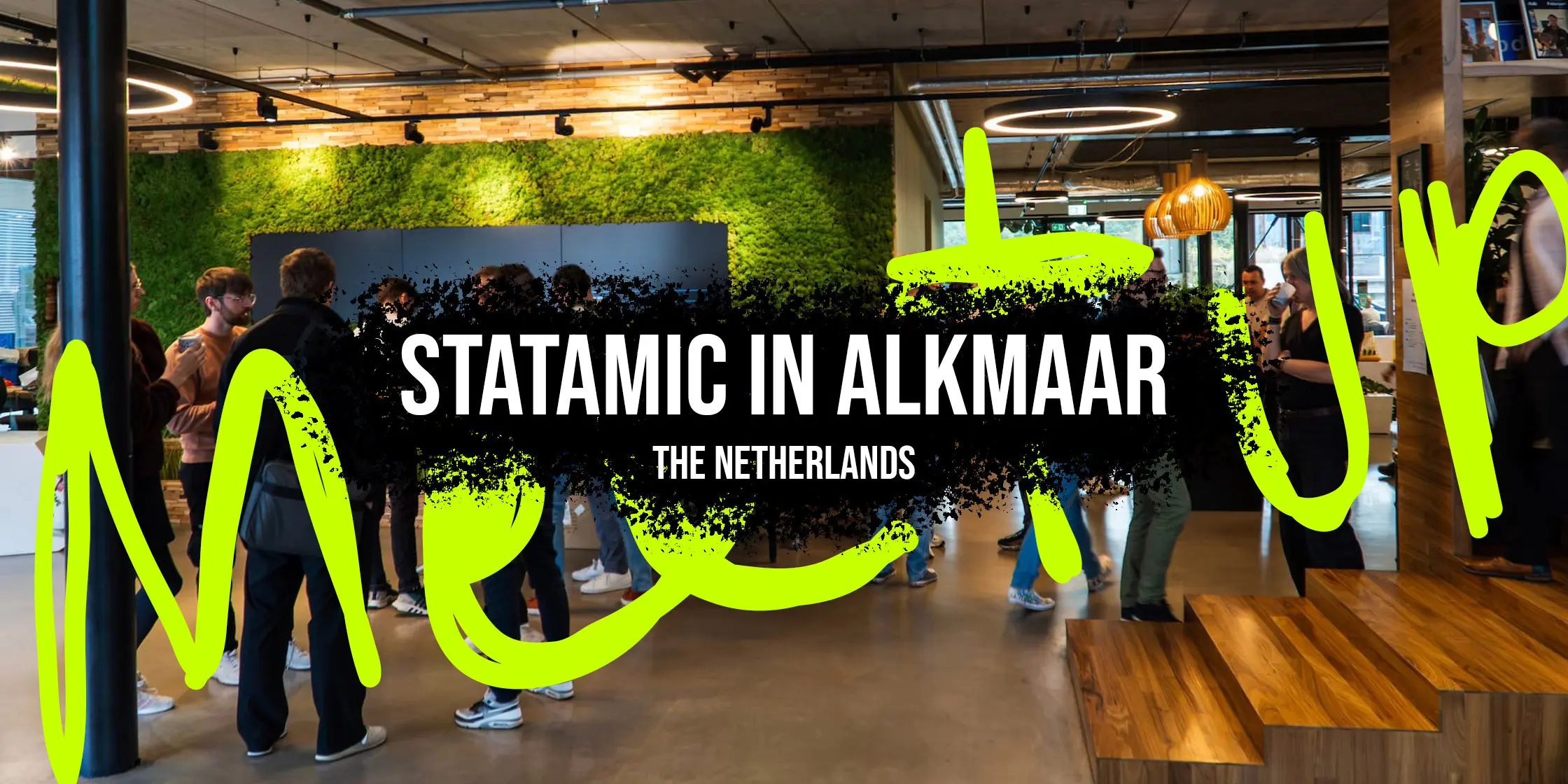 Social card image for the recap blog post about the Statamic Meetup Alkmaar