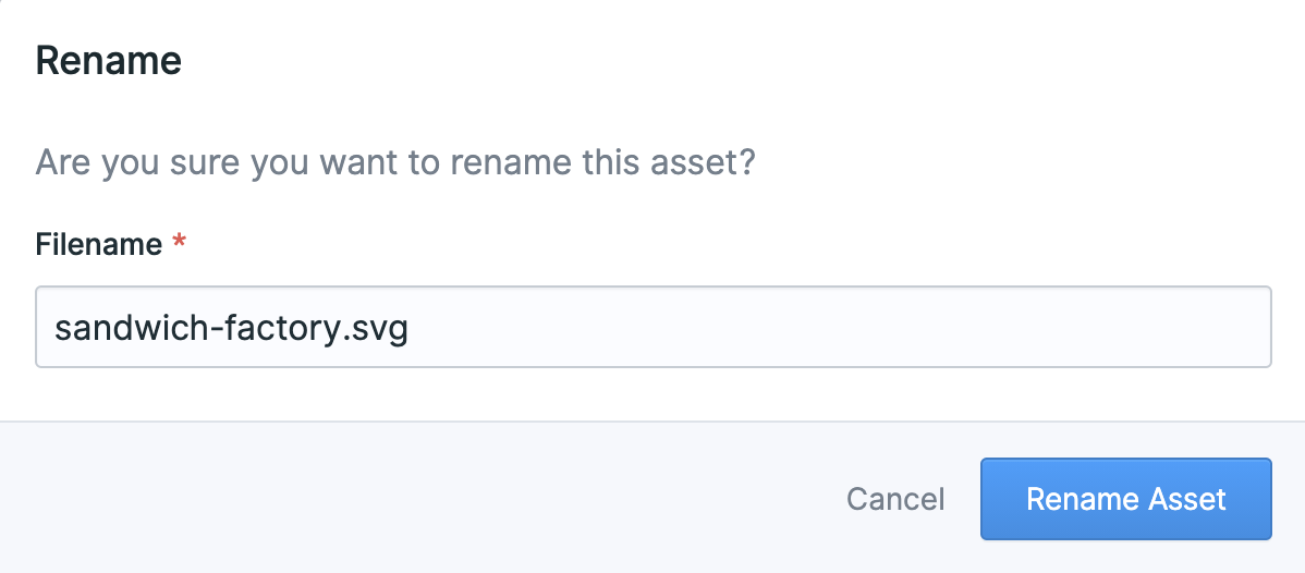 Renaming an asset