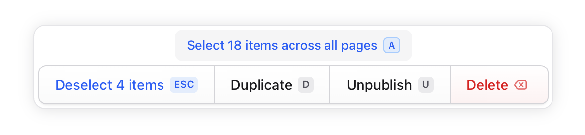 Select every entry across a paginated listing
