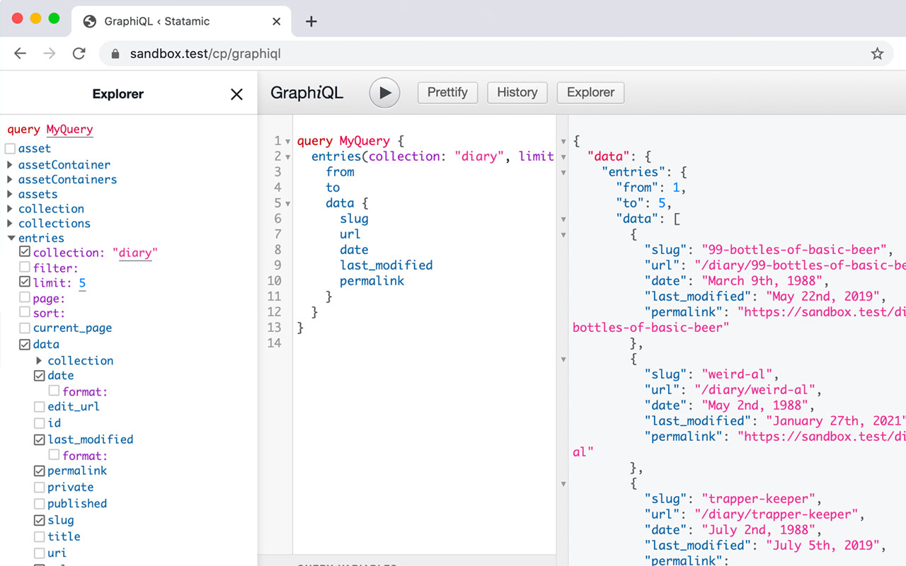 Statamic GraphQL Builder