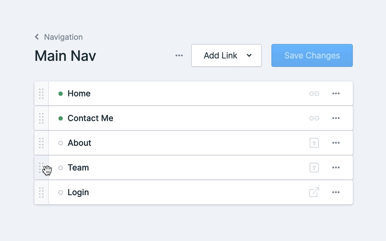 Drag & Drop Nav Builder Screenshot