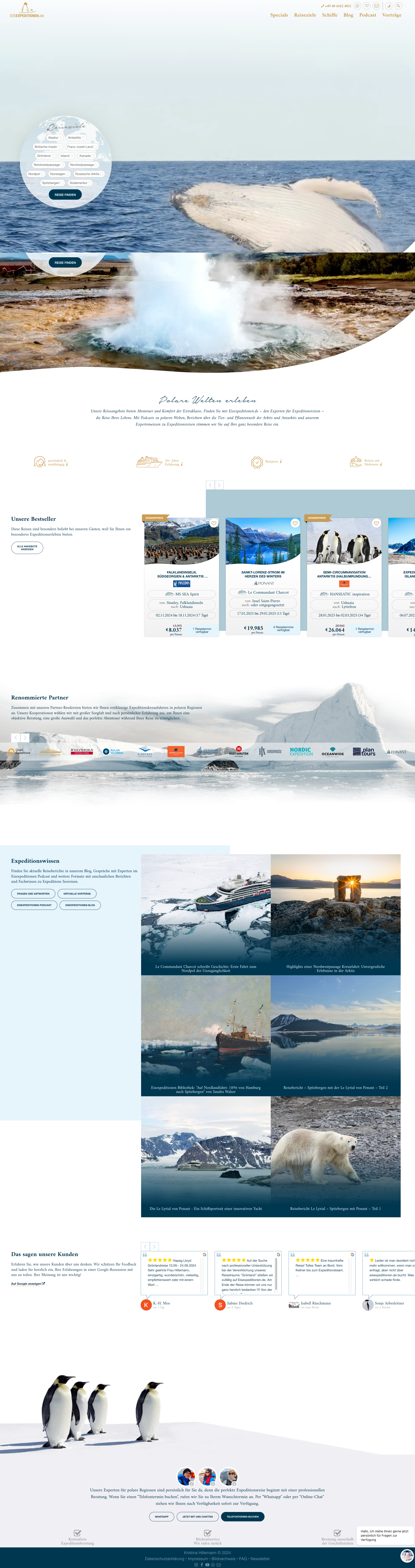 Screenshot of Eisexpeditionen.de