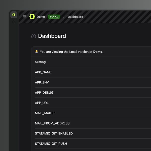 Statamic Environment Indicator & Widget Thumbnail