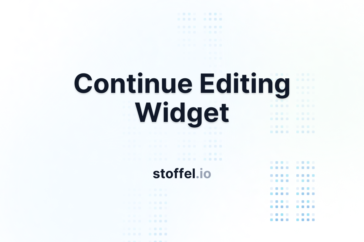 Widget: Continue Editing Thumbnail